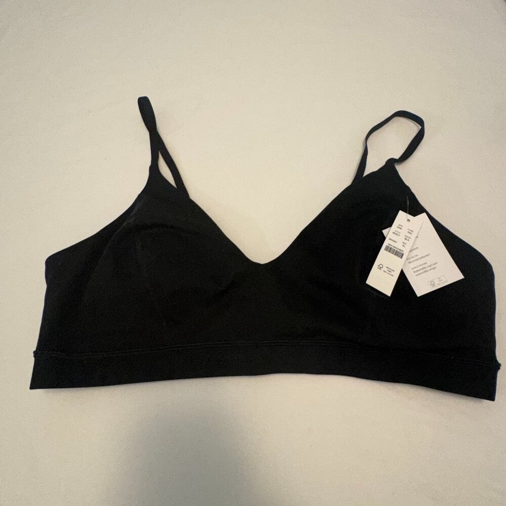 J.Crew CloudStretch V-Neck Sports Bra – NWT – XL – Black - MF0124 - Picture 2 of 6